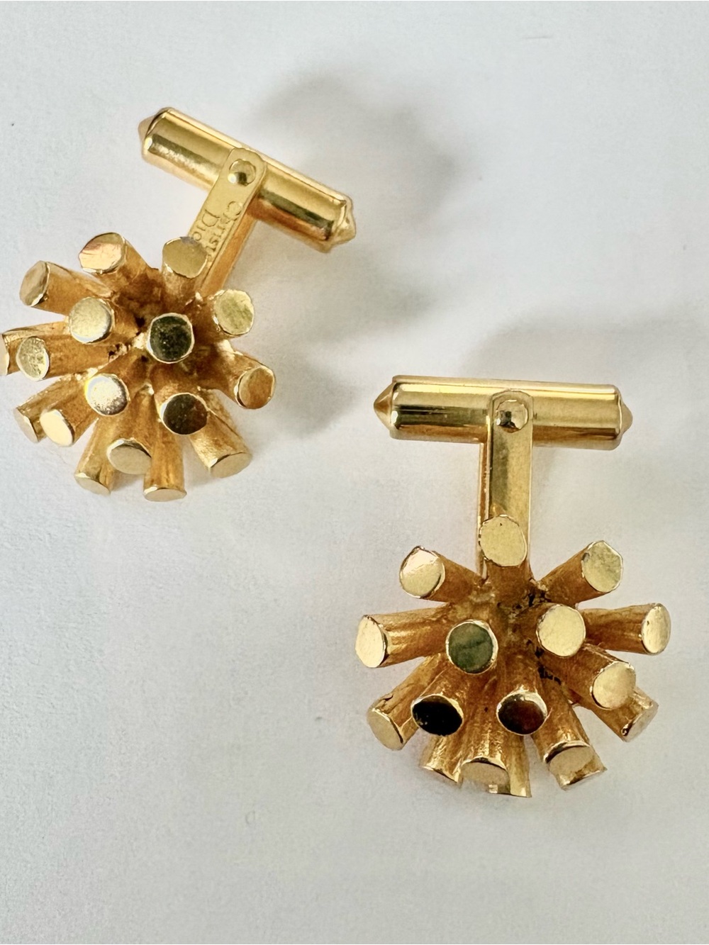 Vintage Christian Dior Gold tone Starburst Cufflinks